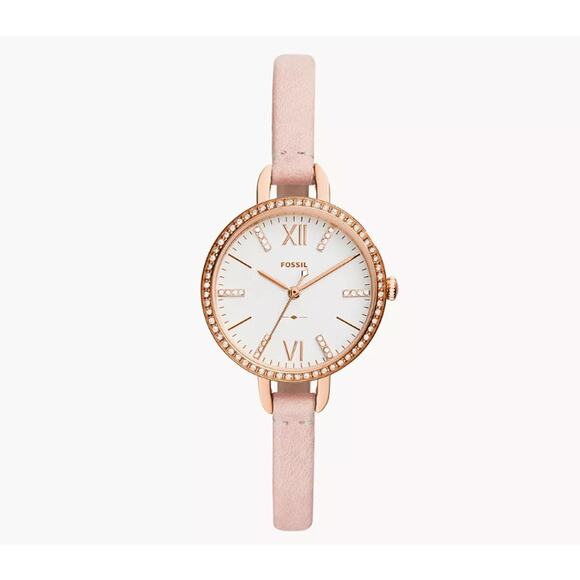 Fossil ES4402 Annette Three-Hand Blush Leather Watch - Picture 1 of 7